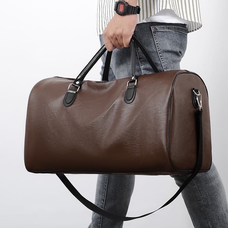 Custom Coffee Business Soft Handle Solid Color Stitching Storage Bag Zipper Horizontal Square Pocket Tote