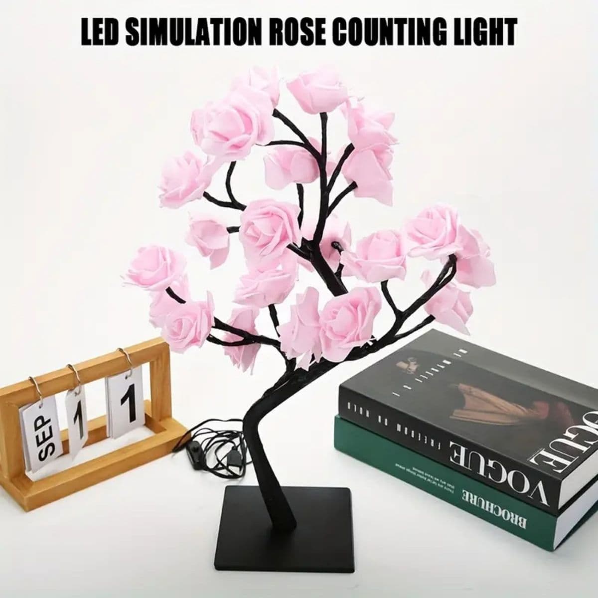 Amazon LED tree light rose room decoration atmosphere night light modern home creative ornaments dimmable