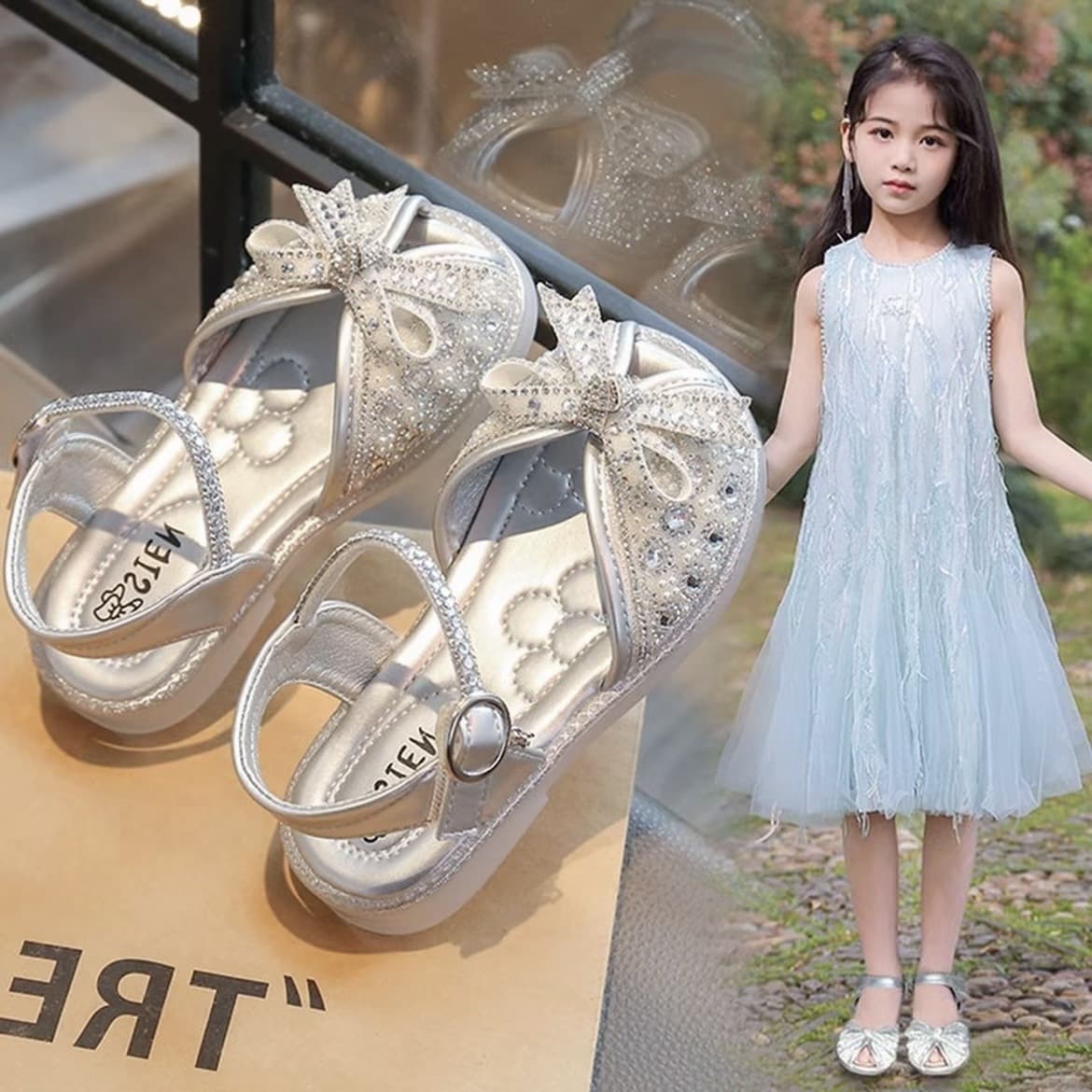 Girls' Sandals Princess Summer 2026 New Summer Children Shoes Crystal Shoes Trendy Baby Breathable