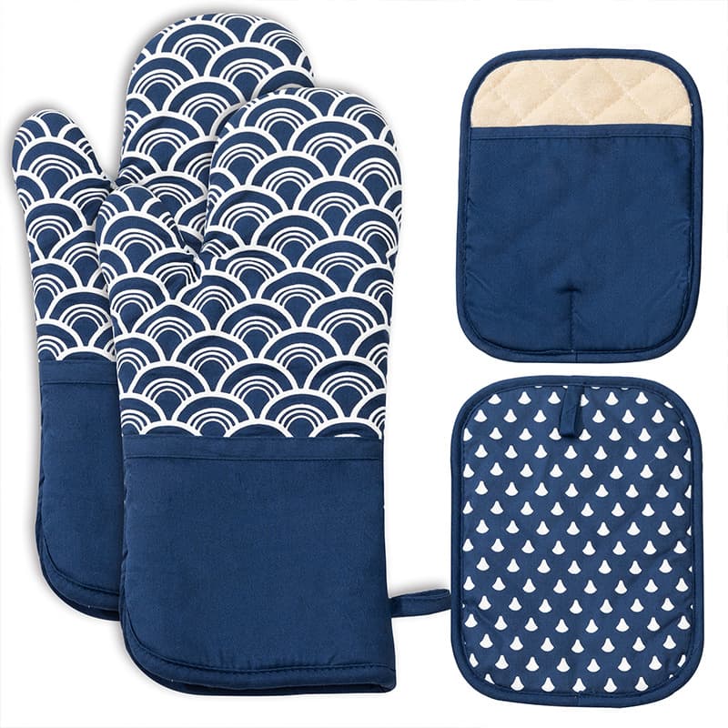 Amazon custom silicone oven gloves pure cotton silicone non-slip heat insulation gloves microwave anti-scald gloves customization