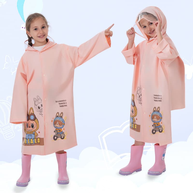 Free shipping children's full-body elementary and middle school students enlarged backpack space baby rain poncho thickened long waterproof kindergarten raincoat