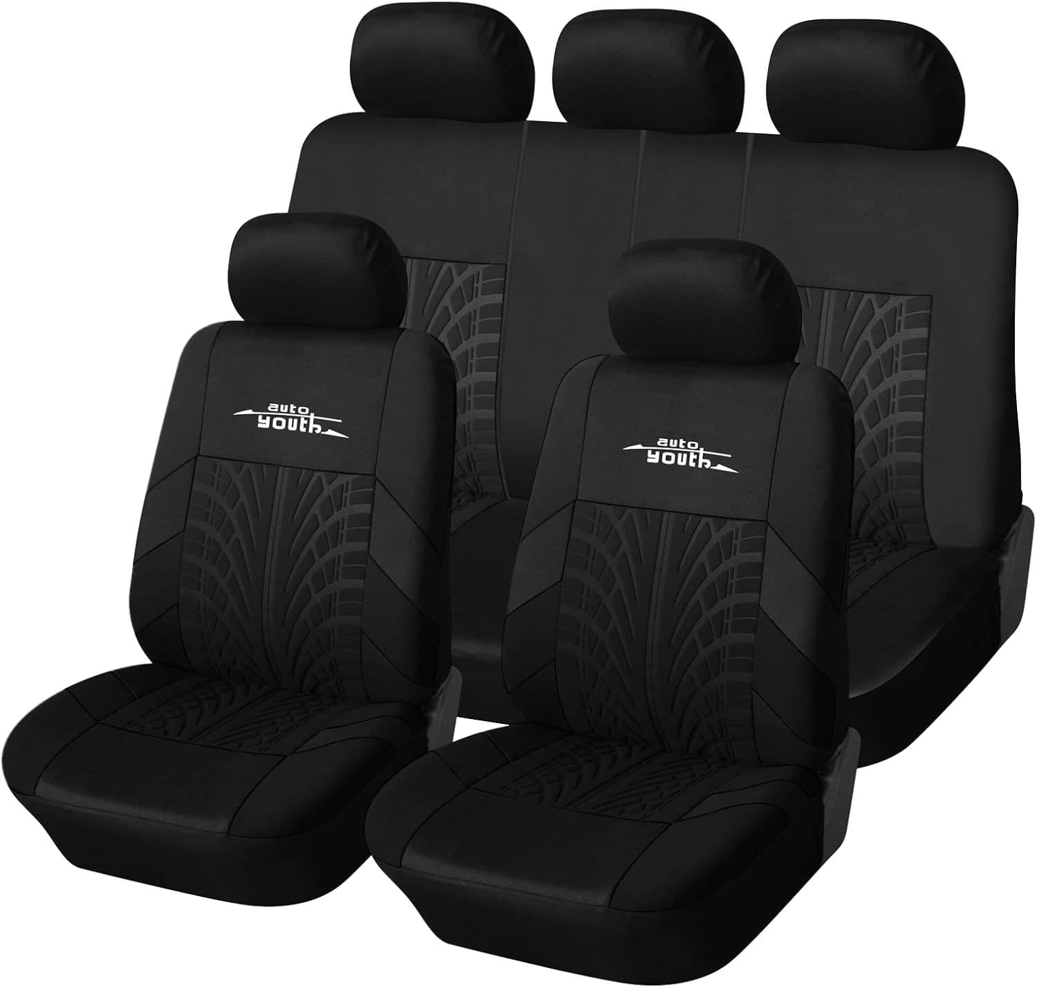Universal 5-Seat Comfort Polyester Car Seat Covers with Letter Embroidery Press Model for Russian Export