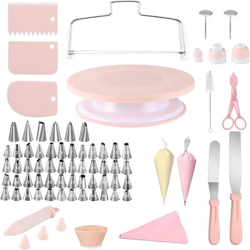 Amazon 106-Piece Cake Turntable Set Baking Tools Piping Nozzles Piping Bags Cream Scraper Spatula