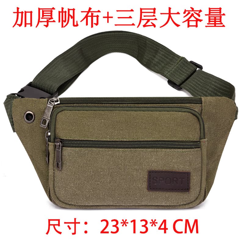 Cross-border Thickened Canvas Waist Bag for Men, Multi-color Durable Sports Chest Bag, Crossbody Sling Bag, Outdoor Casual Shoulder Wallet