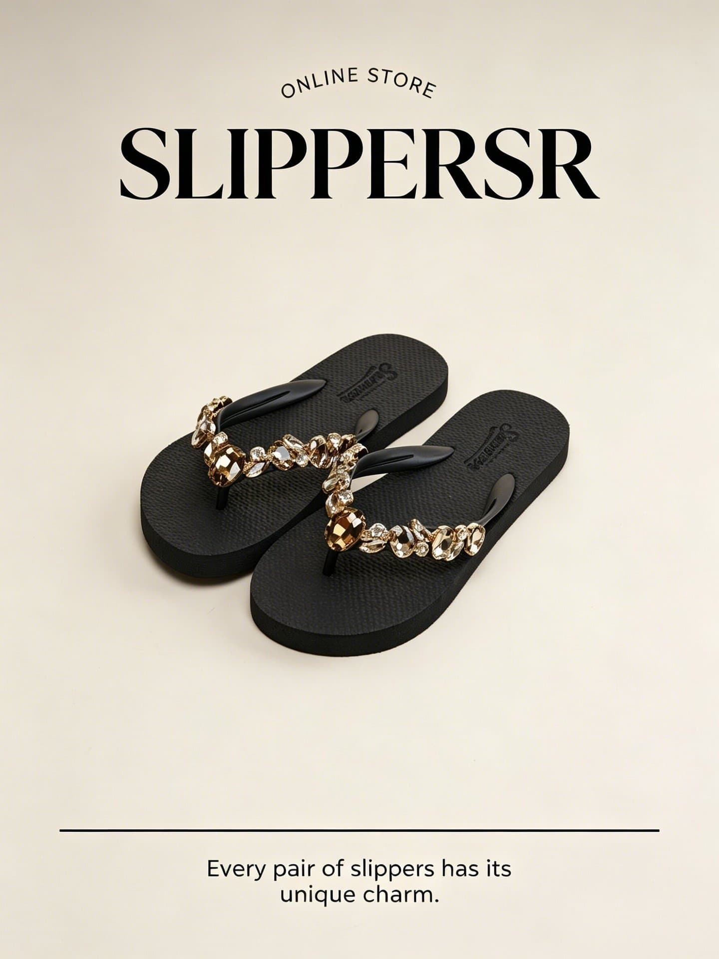 New Niche Design Trendy Rhinestone Toe-Post Sandals for Women Summer Outdoor Versatile Stunning Flat Flip-Flops