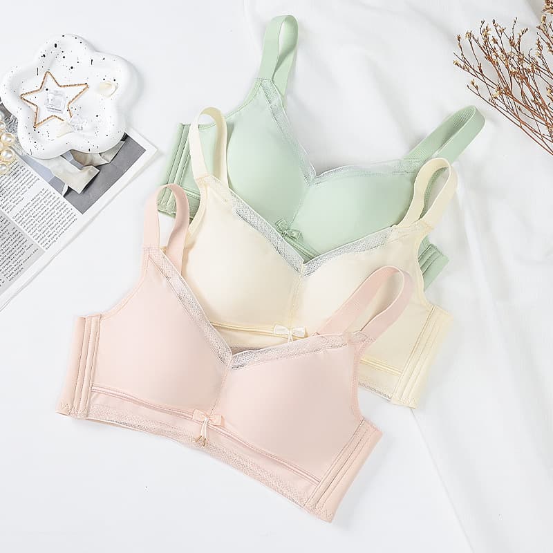 New Small Cup Lace Bra Thin Non-Magnetic Wire-Free Underwear Sexy Push-Up Bra Adjustable Women's Lingerie