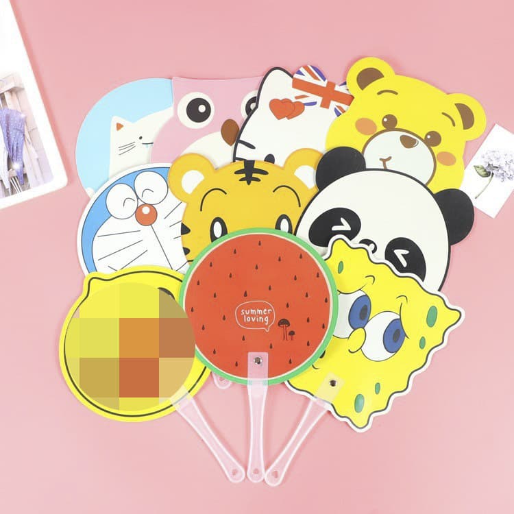 Cartoon Fruit-Shaped Plastic Fan, Office Business Promotional Fan, Holiday Gift, Night Market Stall, Plaza Decoration