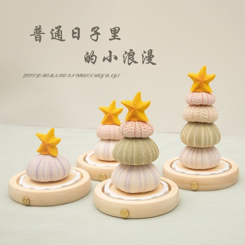Sea Urchin Shell Glowing Night Light, Coastal Creative Gift with Free Engraving, High-Quality Design Shell and Starfish Lamp, TP-C Plug-In