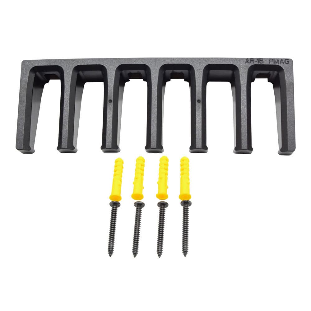 6-Slot Wall-Mounted ABS Standard Storage Rack, Display Stand for PMAG Wall Mount