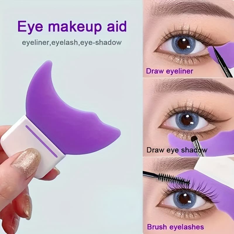 Eyeliner and eyelash assistant, lower crescent-shaped guide, multi-functional eye makeup tool for beginners