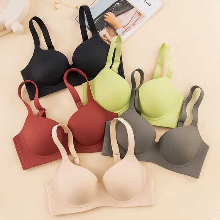 Plus Size Women's Seamless Bra, Summer Thin Style, Large Bust Minimizer, Side Fat Control, Anti-Sagging, Comfortable Fixed Cup Bra