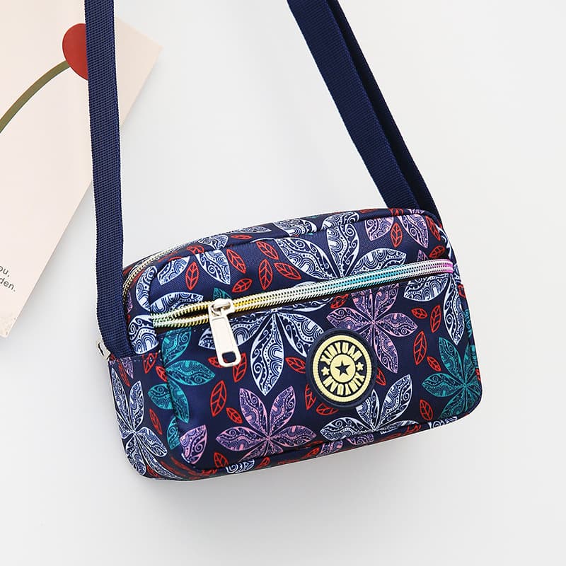 Best-selling Women's Floral Bag Large Capacity Crossbody Bag Multi-layer Zipper Waterproof Middle-aged and Elderly Mom Bag Market Stall Bag