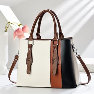 Export Women's Bag New Style Trendy Commuter Handbag for Middle-Aged Mothers Versatile Color-Block Shoulder Crossbody Bag Trendy