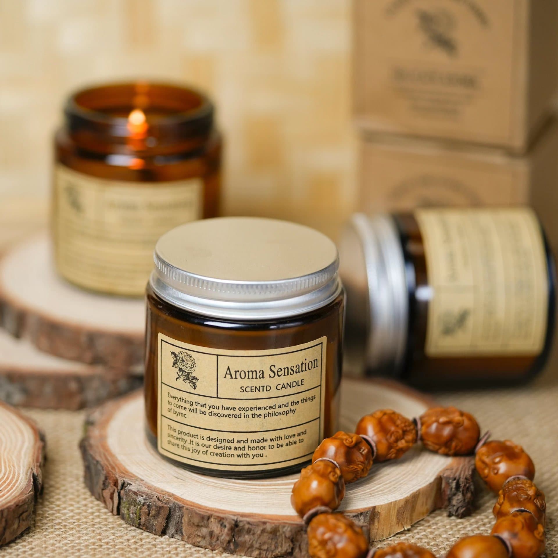 Wholesale Smokeless Aromatherapy Candle DIY Scented Plant Essential Oil Creative Glass Jar Candle Gift Fragrance