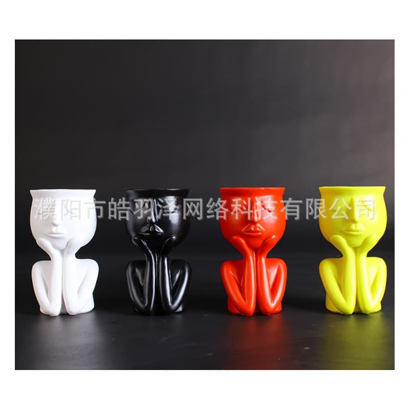 Humanoid Resin Flower Pot Creative Resin Craft Succulent Planter Home Decoration Personalized Gift