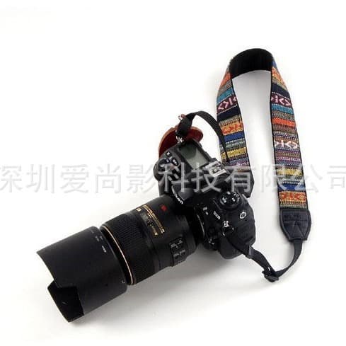 Nostalgic Retro Ethnic Style Widened Shoulder Strap, DSLR Camera Strap Thin Striped Strap