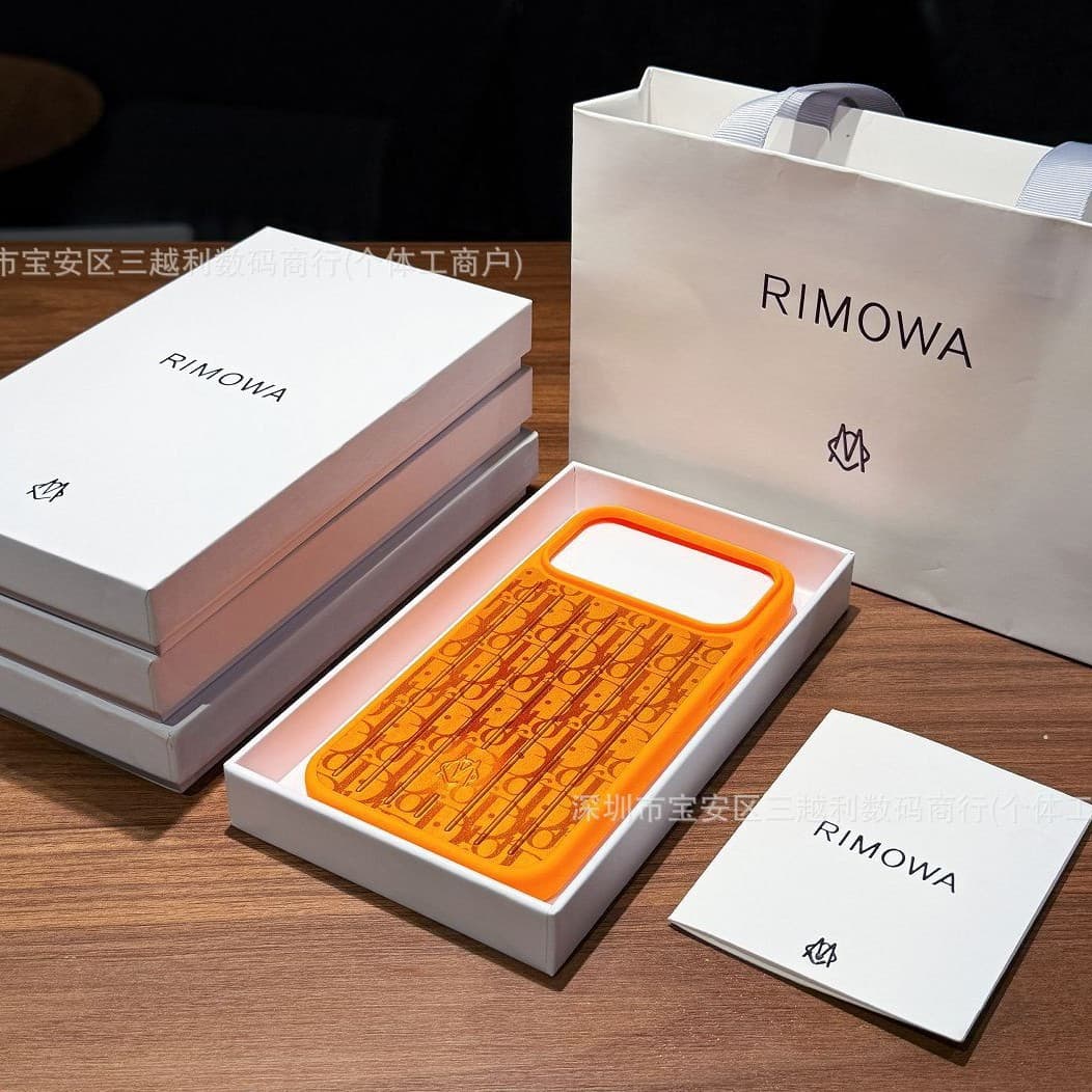 RIMOWA co-branded mobile phone case suitable for iPhone 17 Pro Max, anti-fingerprint and anti-fall light luxury wholesale