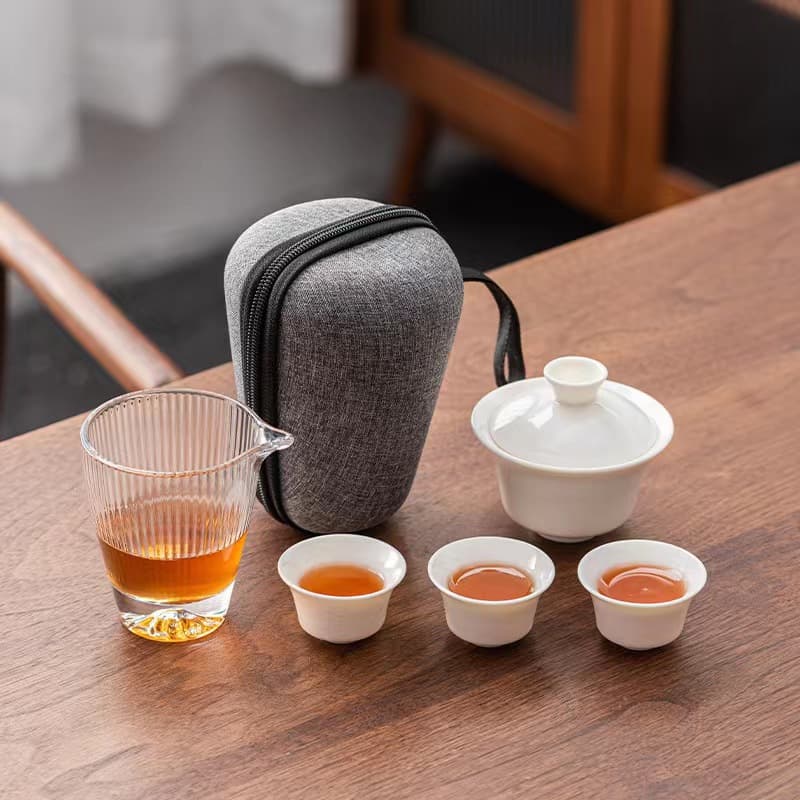 High-End Portable Outdoor Travel Tea Set Gongfu Teapot One Pot Three Cups Quick Cup Corporate Event Gift