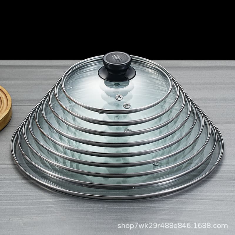 Drop Shipping G-Type Lid Universal Tempered Glass Lid Non-Stick Pot Steamer Soup Pot Household Transparent Lid Wok Lid