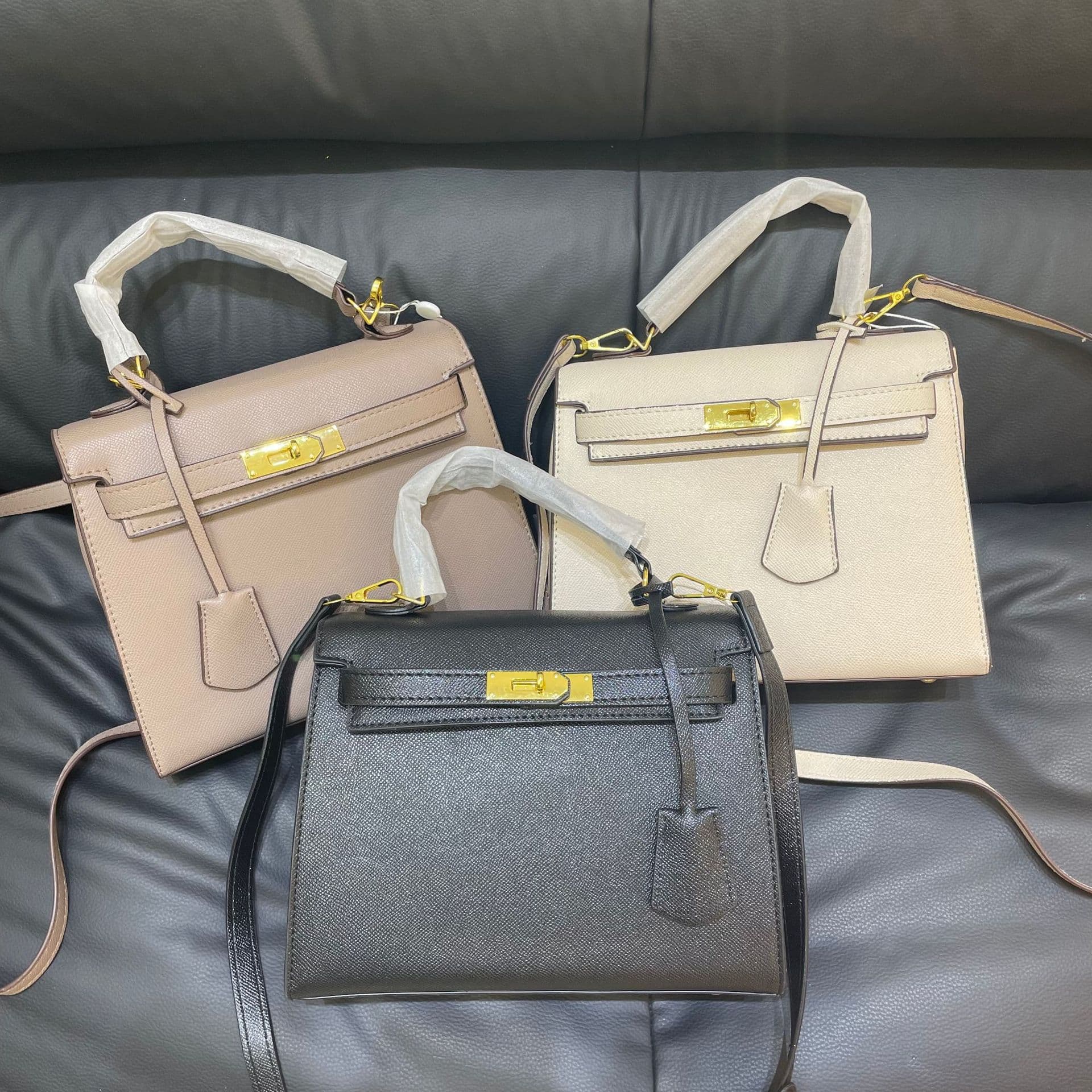 Litchi Pattern Kelly Bag Fashion Versatile Crossbody Shoulder Handbag Kelly Bags Gift Box 2026 New
