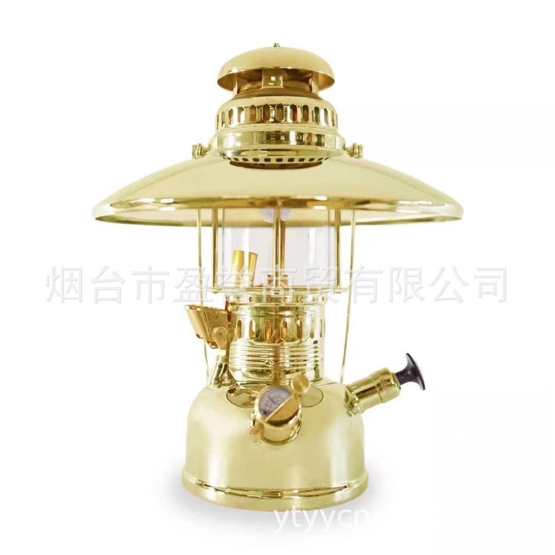 Outdoor Travel Popular Quality 150CP Copper Natural Color, Silver Small Kerosene Gas Lamp