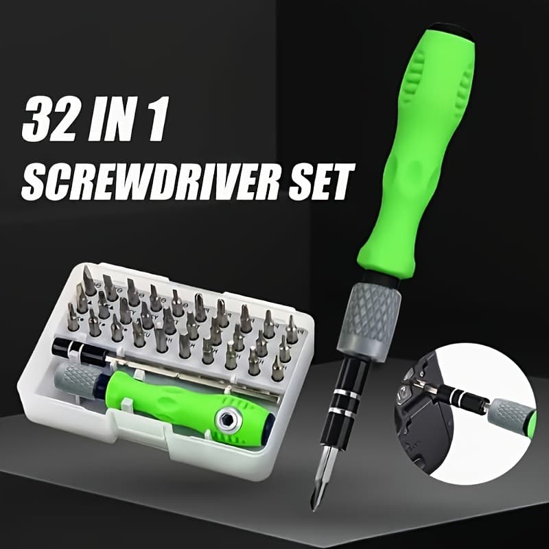 Cross-border 32-in-1 Multifunctional Screwdriver Bit Set for Watch, Phone, Disassembly, Repair, and Household Hardware Tool Box