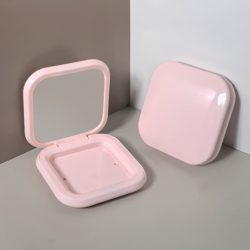 New Kiko same style powder box, blush box, high-gloss contouring box with mirror, plastic empty box, packaging material, cosmetics container