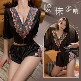 Sexy Lingerie Summer New Premium Ice Silk Floral Print Loungewear Pajama Set in Pure Desire Style
