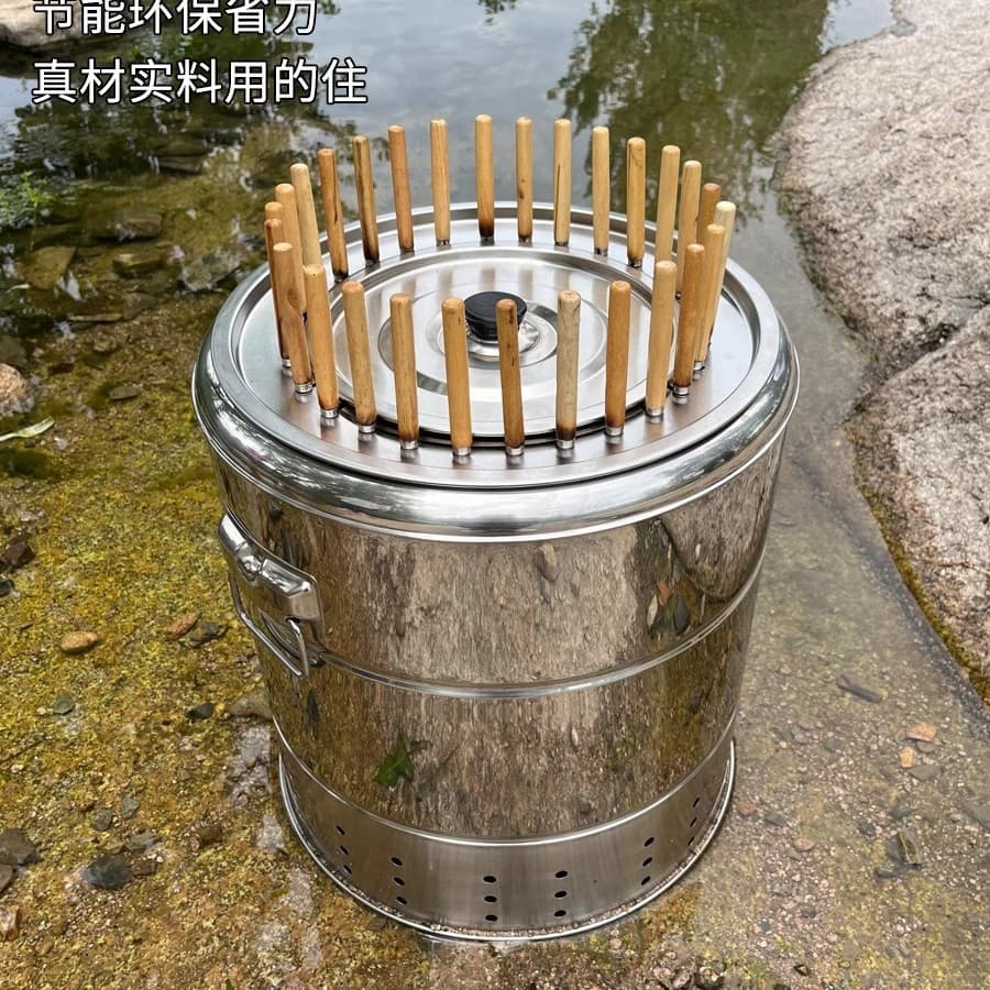 Indoor Outdoor Stainless Steel Charcoal BBQ Grill Stand Smokeless Popular Hanging Oven Commercial Grade Meat Roasting Barrel