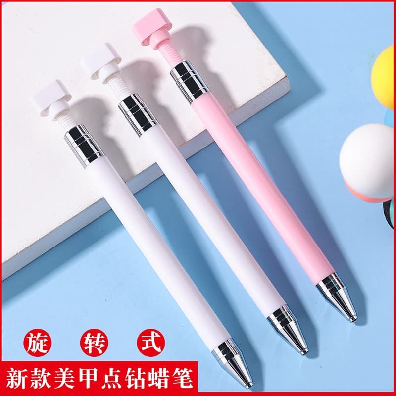 Source Factory New Rotating Diamond Placement Wax Pen for Nail Art, Adhesive Diamond Applicator