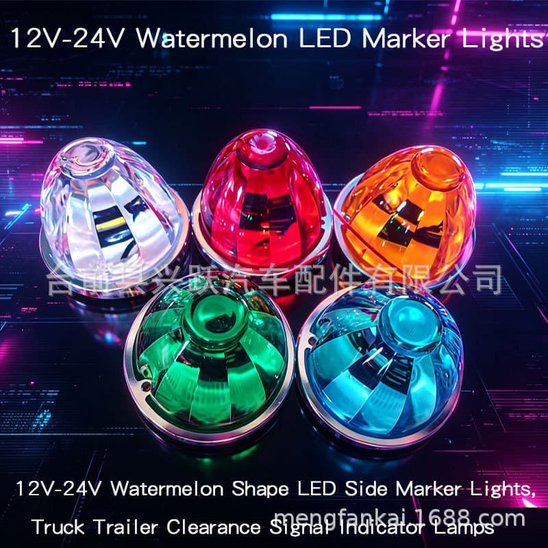 Cross-border 12V24V watermelon lantern car high-brightness width light chassis light LED anti-rear collision warning flashing light