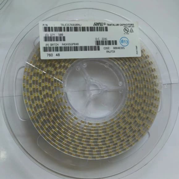 New Genuine In Stock TAJC157K010RNJ Tantalum Capacitor 150μF ±10% 10V 2312