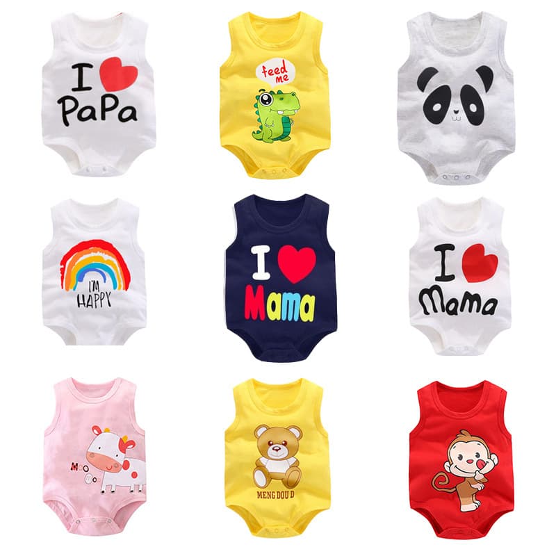 Cartoon Baby Romper 2026 Summer Newborn Cotton Vest Thin Triangle Bodysuit