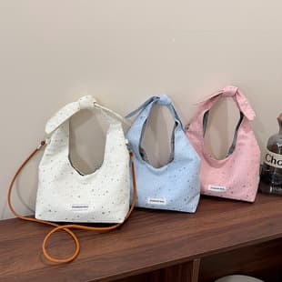 2026 Summer New Style Casual Simple Versatile Shoulder Bag Polka Dot Star Crossbody Bag Sweet Girl Pink Handbag
