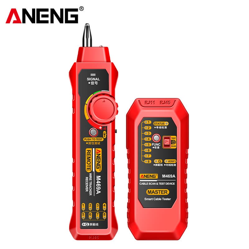 ANENG Network Cable Tester Multifunctional Wire Tracker Anti-Interruption Test Tool for Finding Network Cable Breakpoints and Continuity