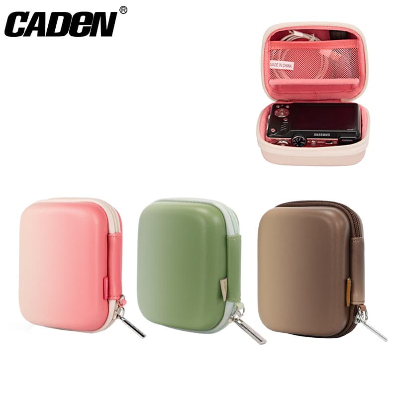 CADeN compact camera bag, waterproof and shockproof, hard-shell PU shell, gradient color CCD digital camera bag.