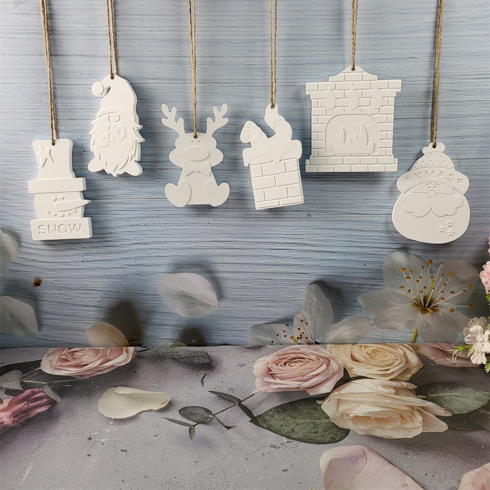 S0784 Christmas Series Hanging Ornaments Cement Gypsum Silicone Mold DIY Silicone Mold