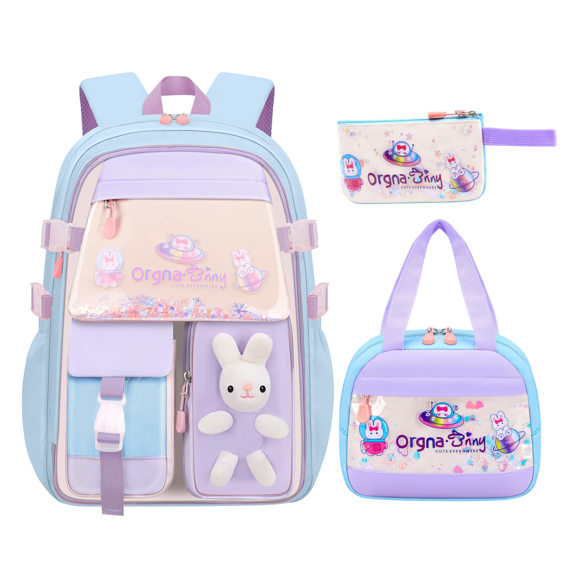 2026 Quicksand Backpack for Girls Grades 1-6, Cute Princess Style, Spine-Protecting and Weight-Reducing Children's School Bag