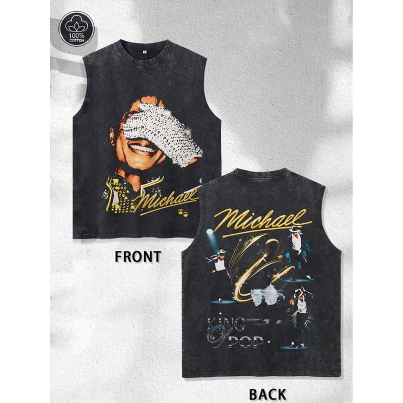 European Size Cotton Short Sleeve ‘Retro King Of Pop Michael Tre Ndy Jackson Grap