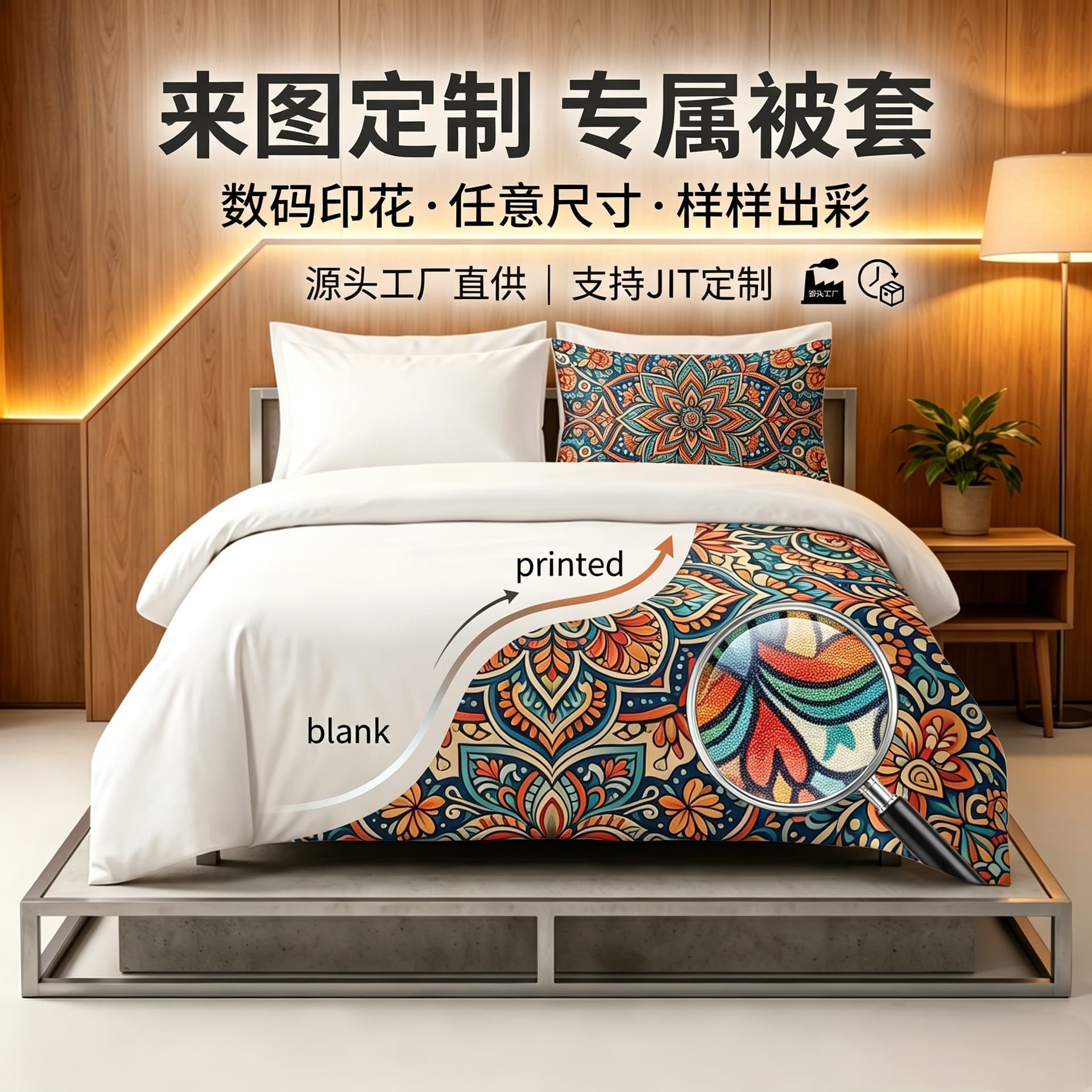 Digital Printing Customizable Pattern Quilt Cover TEMU Cross-Border JIT One-Piece Labeling Dropshipping Factory Bed Cover