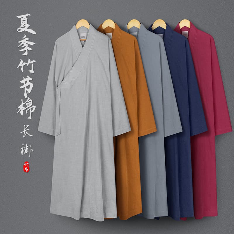 Xuanshuo Monk Robe Summer Thin Pure Cotton Overcoat Breathable Sweat-Absorbent Monk Robe for Men and Women Monks Monks' Robes