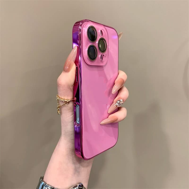 Premium Electroplated Glass Case for iPhone 17, Frosted Ice-Tempered Glass Phone Case, Apple 15 Hard Case