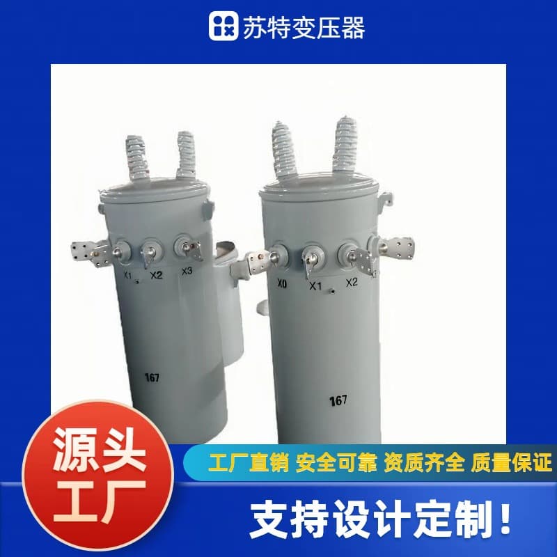 Single-Phase Pole-Mounted Cylindrical Oil-Immersed Transformer 50kVA 6kV/10kV Supports Manufacturer Design