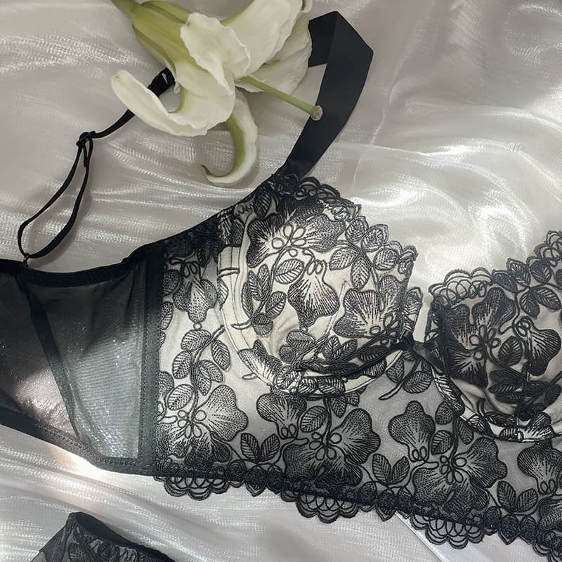 French Fishbone Vest Long Sexy Lace Intimates Embroidered Bra Push-Up Thin Camisole Women's Outer Wear