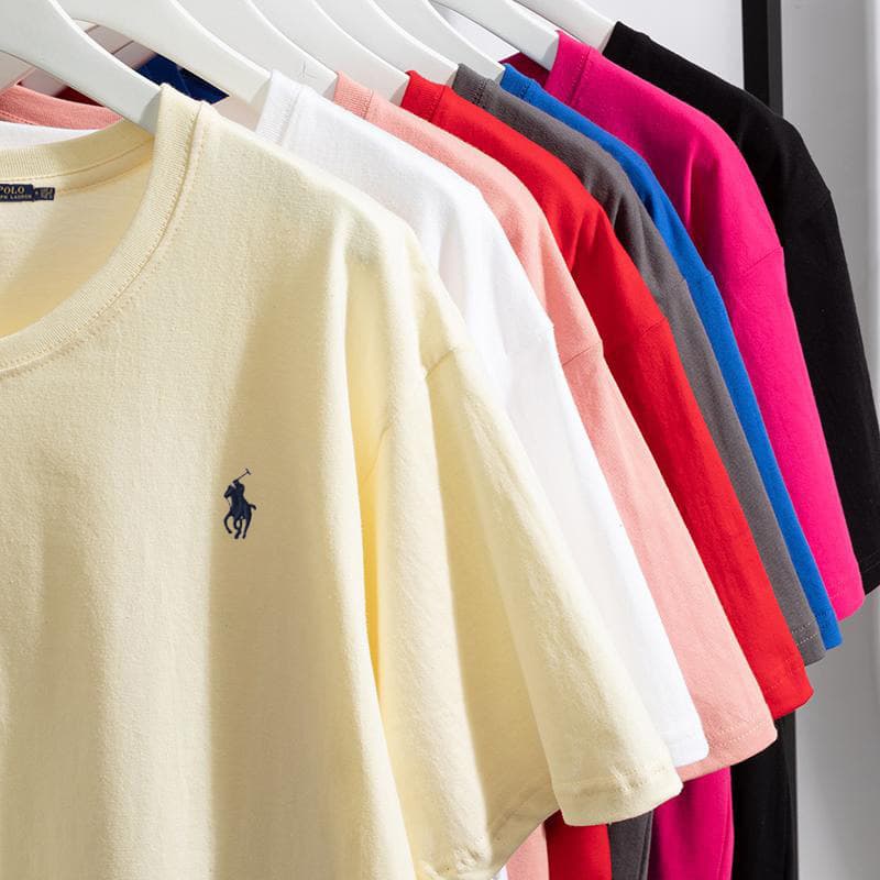 Cross-border Trade Supply RL Round Neck Short Sleeve Men's Summer Polo Casual Cotton T-Shirt
