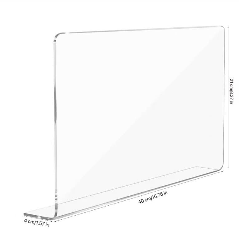 Cross-border In-Stock Acrylic Divider Panel for Supermarket Guardrail, Desktop Barrier, Bedside Mirror Cabinet Transparent Acrylic Panel