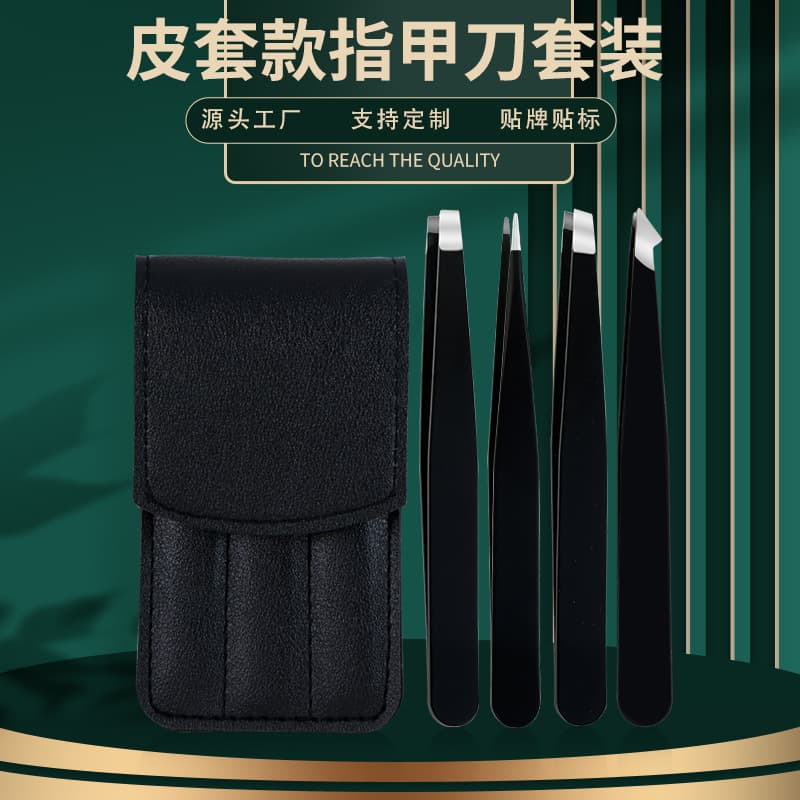 Stainless Steel Tweezers 96-Degree Slant Tip Eyebrow Tweezers, Flat Tip Eyelash Tweezers for Hair Removal, Beard and Eyebrow Grooming