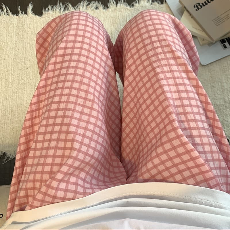 Cloud Cotton & Cotton-Like Sleep Pants for Women Summer Long Pants Thin Home Pants Cute Casual Loose Lounging Wide-Leg Homewear