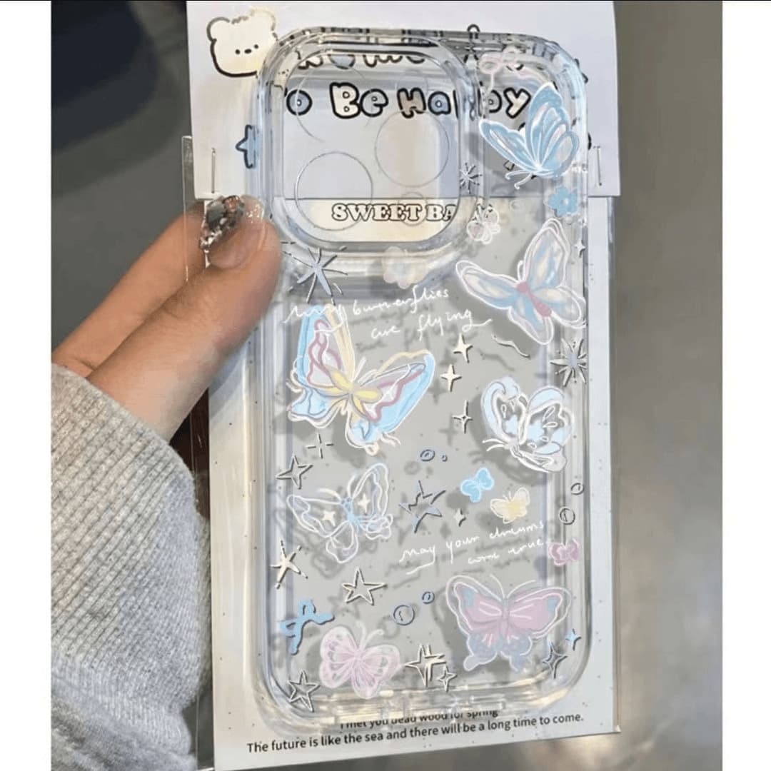 Colorful Butterfly Graffiti Case for Apple 17/16/15 PRO MAX, iPhone 14 Luxury 13 Full Coverage 12