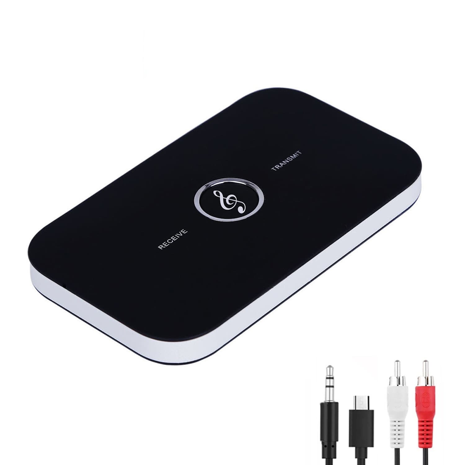 Bluetooth Receiver B6, 2-in-1 audio receiver and transmitter, 3.5mm audio to TV speaker/headphone adapter, driverless 5.0.